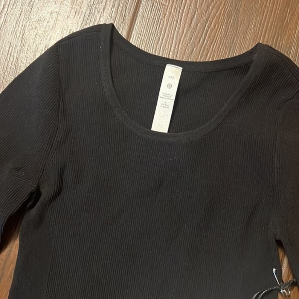 Lululemon Tight Fit Long Sleeve Knit Bodysuit, black, size XXS NWT - Picture 3 of 5